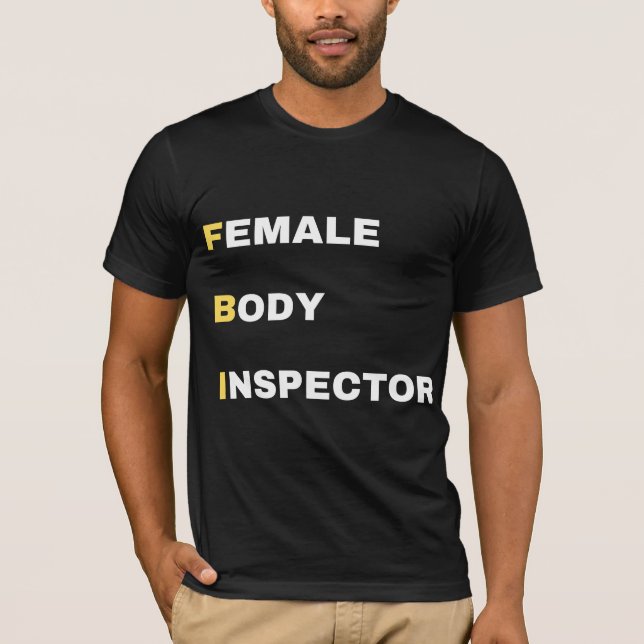 Camiseta Divertida Parodia de Acrónimo del FBI Amarillo y B (Anverso)