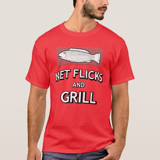 Camiseta Divertida parodia del Chiste de pescado neto de la (Anverso)