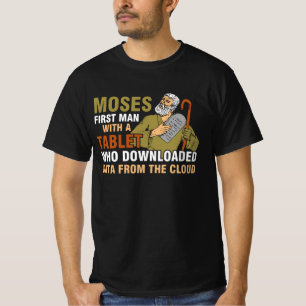 Camiseta Divertida Pascua Judía Moses Tablet Data Comp