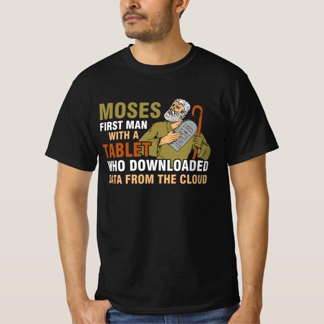 Camiseta Divertida Pascua Judía Moses Tablet Data Comp (Anverso)