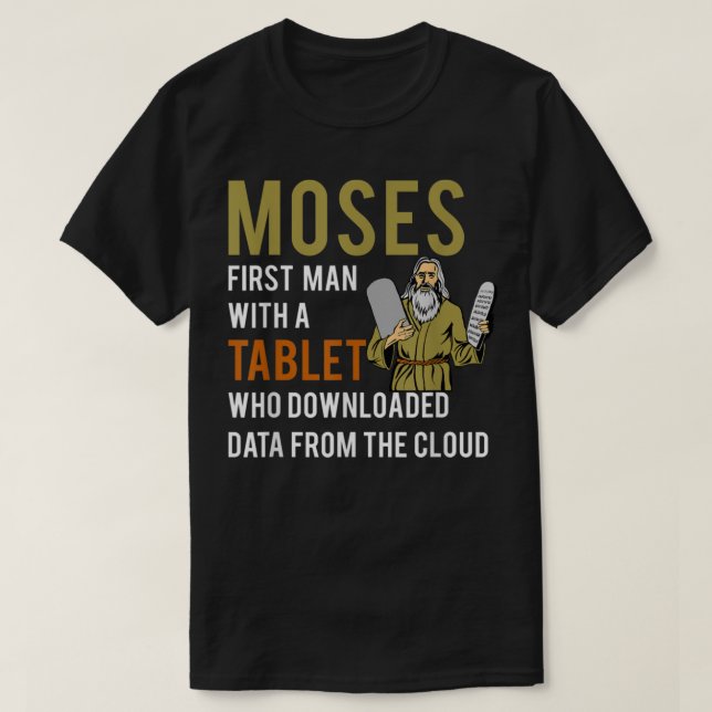 Camiseta Divertida Pascua Judía Moses Tablet Data Comp (Diseño del anverso)
