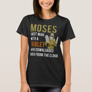 Camiseta Divertida Pascua Judía Moses Tablet Data Comp