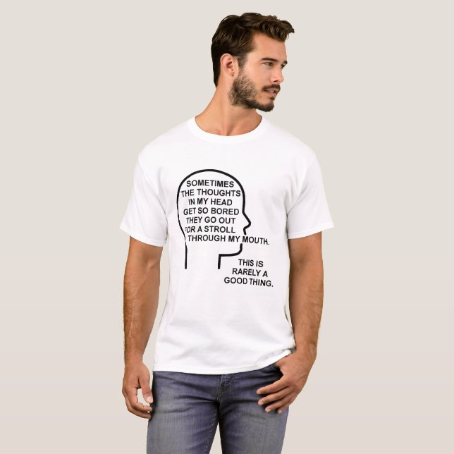 Camiseta Divertida Pensamientos Aburridos (Anverso completo)