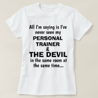 Camiseta divertida "PERSONAL TRAINER AND THE DEVIL