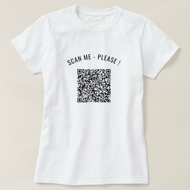 Camiseta divertida personalizada de QR Code Scan I (Diseño del anverso)