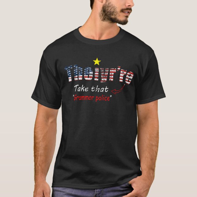 Camiseta Divertida policía dice que son gramática para el p (Anverso)