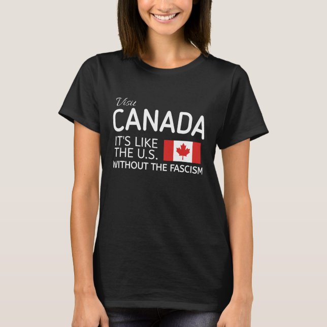 Camiseta Divertida Pro Canadá, Es como EEUU sin la (Anverso)