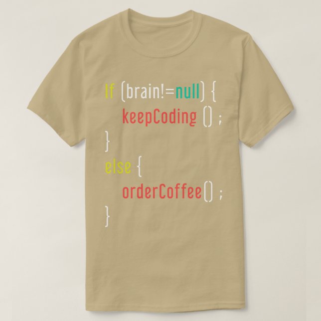 Camiseta Divertida programación del café (Diseño del anverso)