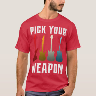 Camiseta Divertida Púa de guitarra tu arma vintage Music389