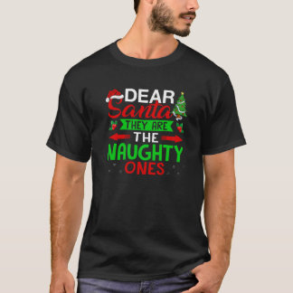 Camiseta Divertida Querido Santa Ellos son Los traviesos Fa