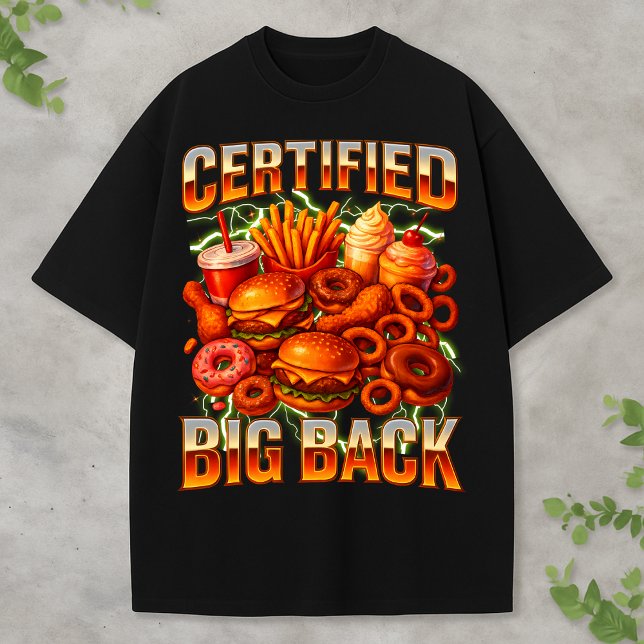 Camiseta divertida retro de comida Big Back certif (Subido por el creador)
