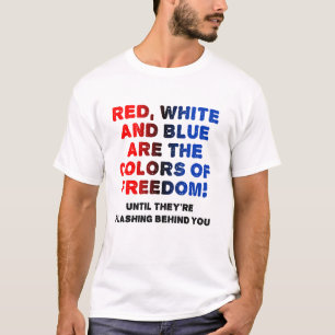 Camiseta divertida roja blanca y azul