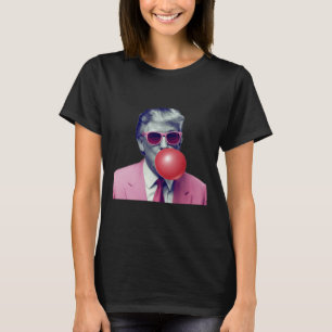 Camiseta divertida rosa chicle pomposo de Donald T