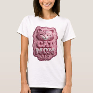 Camiseta divertida rosa CLUB DE MAMÁ DE GATO