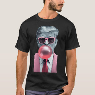 Camiseta divertida rosa Trump chicle burbuja Yum 