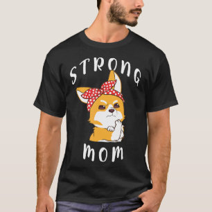 Camiseta Divertida Rosie Riveter y mamá de perro Corgi como