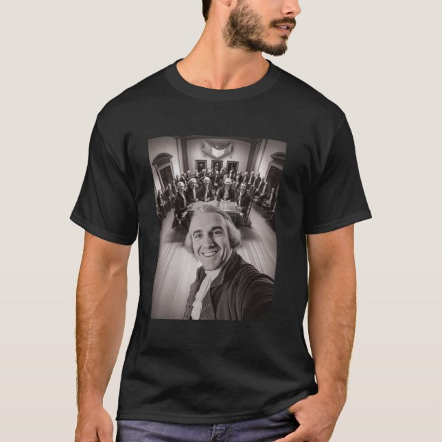 Camiseta Divertida Selfie de Thomas Jefferson Declaración d (Anverso)