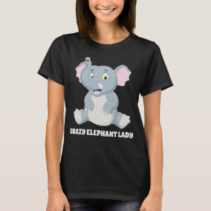 Camiseta Divertida señora de los elefantes locos agrega tex
