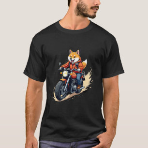 Camiseta Divertida, Shiba Inu, Motocicleta, Perro,