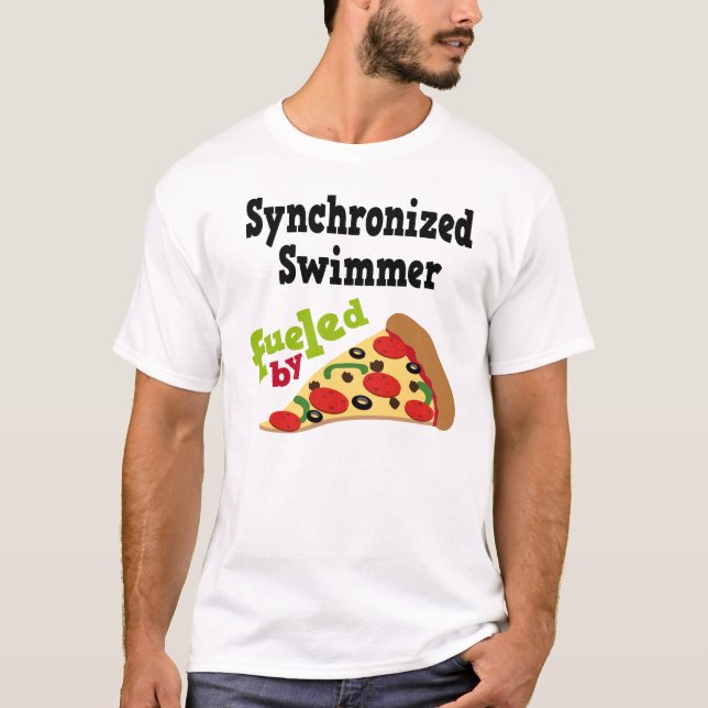 Camiseta (divertida) sincronizada de la pizza del (Anverso)