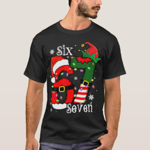 Camiseta divertida Six Seven 67 Meme 6 7 Elfo Sant