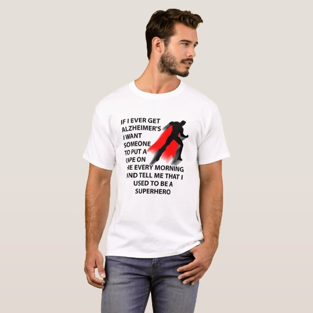 Camiseta Divertida Súper Héroe Alzheimer (Anverso completo)