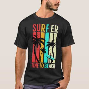 Camiseta Divertida tabla de surf retro de playa vintage