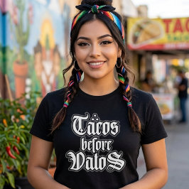 Camiseta divertida 'Tacos antes que tipos'