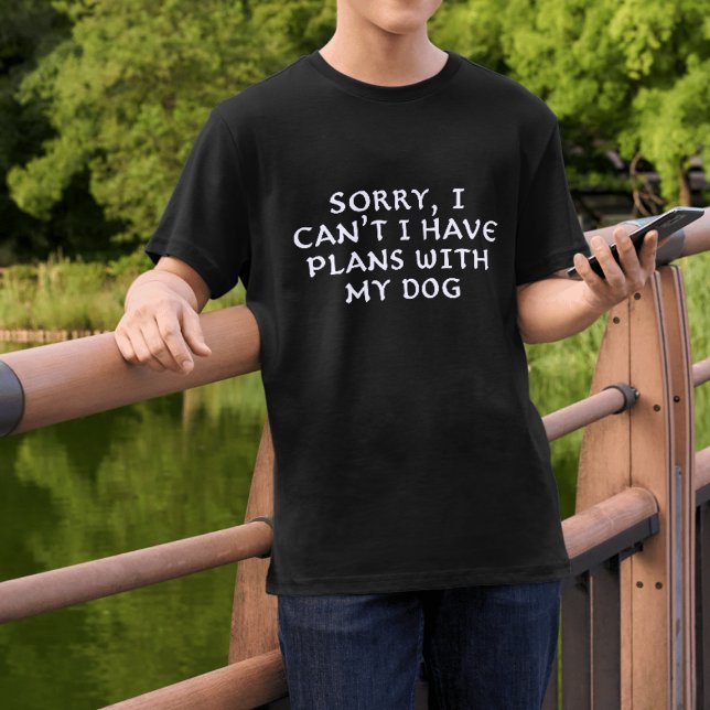Camiseta divertida "Tengo planes con mi perro" par (Subido por el creador)