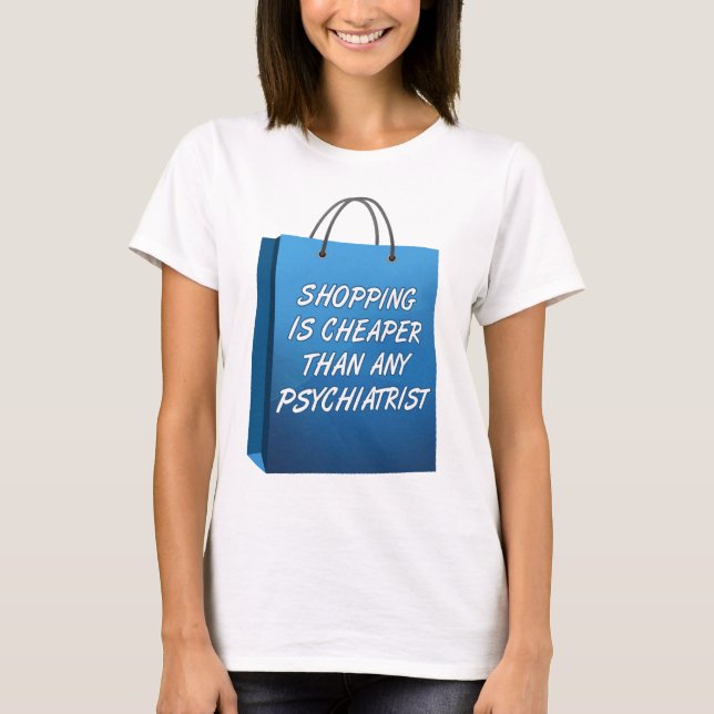 Camiseta divertida terapia de compras (Anverso)
