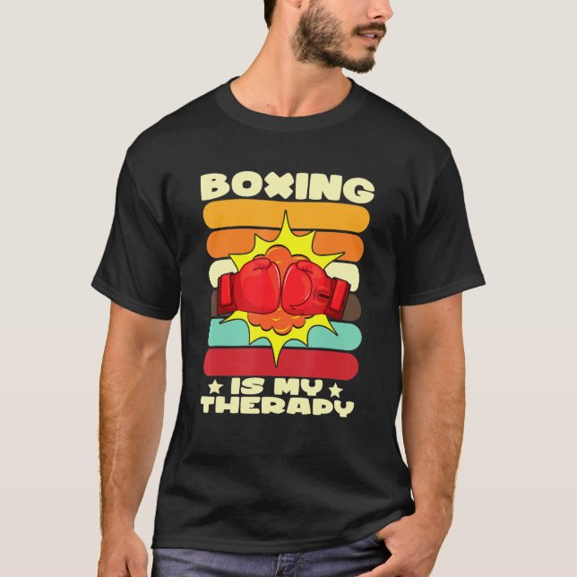 Camiseta Divertida Terapia de Guantes de Boxeo para ropa de (Anverso)