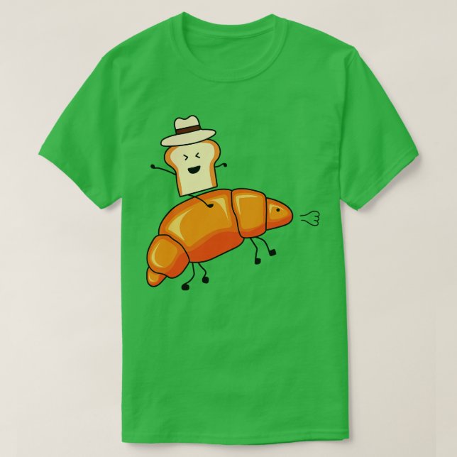 Camiseta Divertida tostada de pan de vaca montando caballo  (Diseño del anverso)