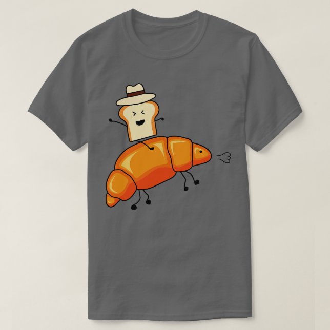 Camiseta Divertida tostada de pan de vaca montando caballo  (Diseño del anverso)