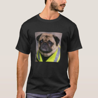 Camiseta Divertida Triste Pug Trabajador Meme Humor Foto Bo