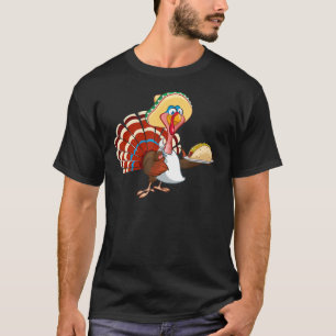 Camiseta Divertida Turquía mexicana que sirve Tacos Acción 