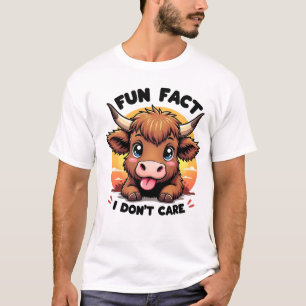 Camiseta Divertida vaca Highland "Hecho divertido: no me im