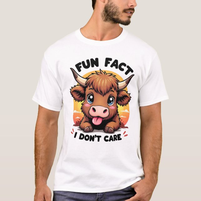 Camiseta Divertida vaca Highland "Hecho divertido: no me im (Anverso)