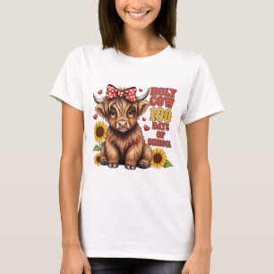 Camiseta Divertida Vaca Sagrada 100 Días de Escuela Occiden