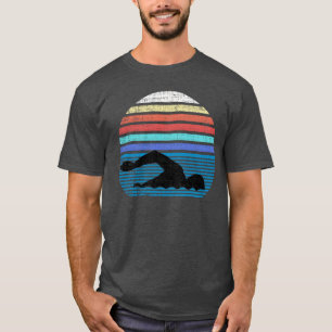 Camiseta Divertida Vintage Retro Natación Nadador