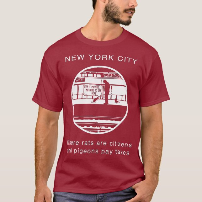 Camiseta Divertida y divertida ciudad de Nueva York sigue (Anverso)