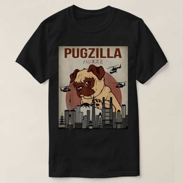 Camiseta divertida y linda para pug con pijama de  (Diseño del anverso)