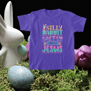 Camiseta divertida y tonta conejo Jesús unisex niños Pasc