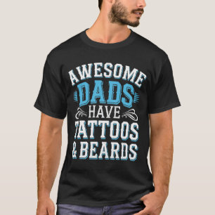 Camiseta Divertidas Awesome Dads Tattoos Beards