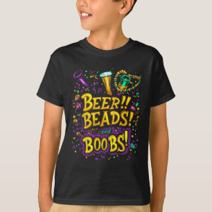 Camiseta Divertidas cuentas de cerveza Mardi Gras Breads Nu