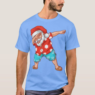 Camiseta Divertidas Dabbing Santa Beach Hawaii Navidad En J
