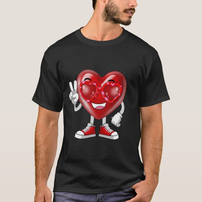 Camiseta Divertidas gafas de sol de El día de San Valentín  (Anverso)
