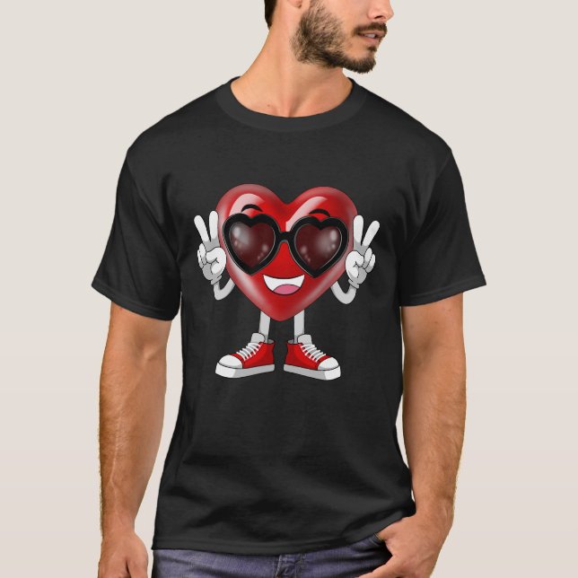 Camiseta Divertidas gafas de sol de El día de San Valentín  (Anverso)
