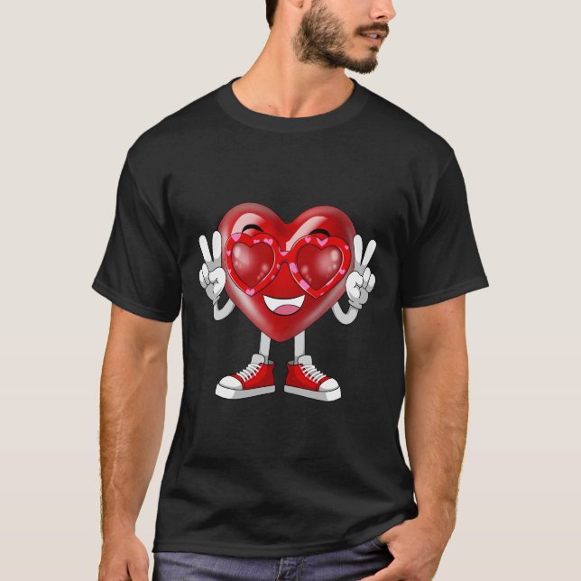 Camiseta Divertidas gafas de sol de El día de San Valentín  (Anverso)