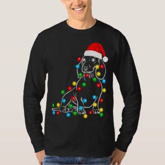 Camiseta Divertidas luces de árbol de Navidad en Dachshund