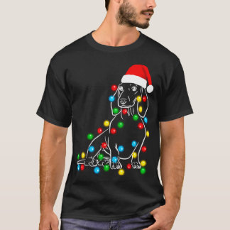 Camiseta Divertidas luces de árbol de Navidad en Dachshund 